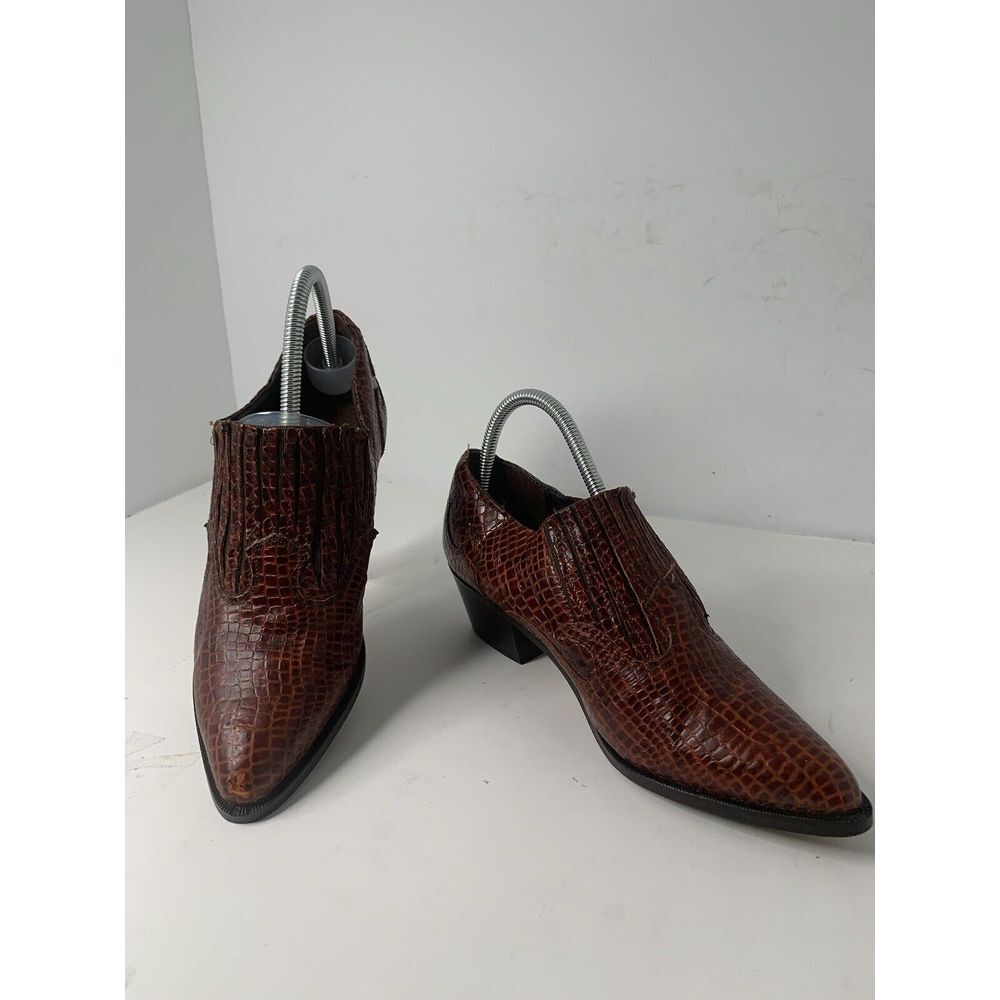 Dingo Womens 8.5M Snakeskin Look Leather Shoe Boots Excellent Condition